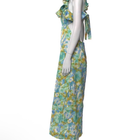 Zimmermann Blue and Green Backless Dress - Picture 3 of 9